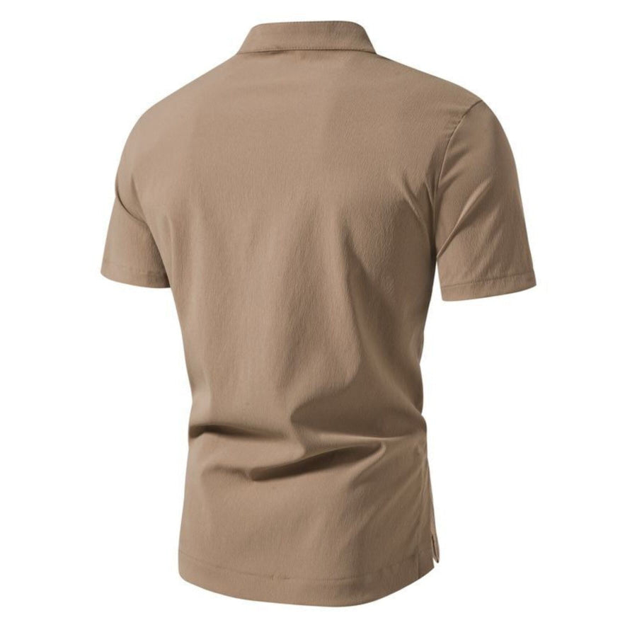 Men’s Plus Size Button Detail Short Sleeve Shirt Apparel and Accessories