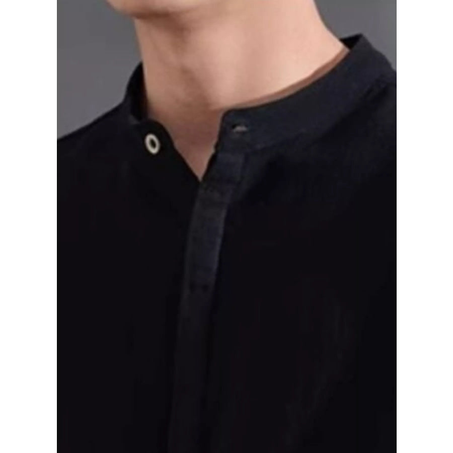 Men’s Plus Size Button Detail Short Sleeve Shirt Apparel and Accessories