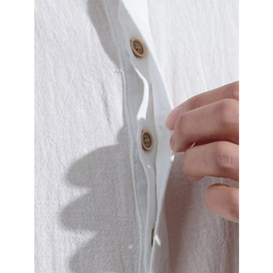 Men’s Plus Size Button Detail Short Sleeve Shirt Apparel and Accessories