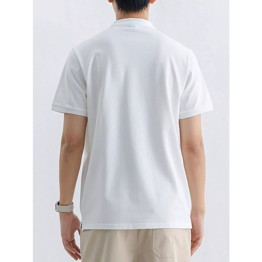 Men’s Plus Size Button Detail Short Sleeve Top Apparel and Accessories