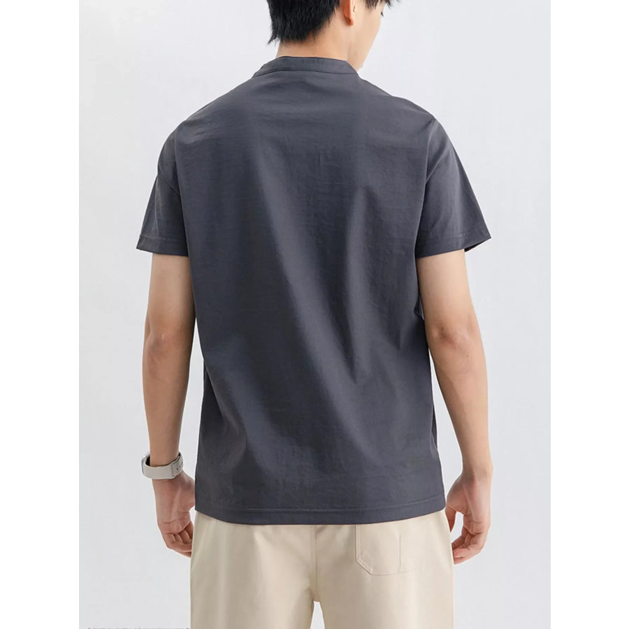 Men’s Plus Size Button Detail Short Sleeve Top Apparel and Accessories