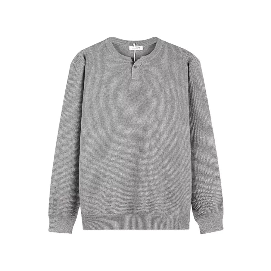 Men’s Plus Size Button Detail Waffle Knit Top Apparel and Accessories