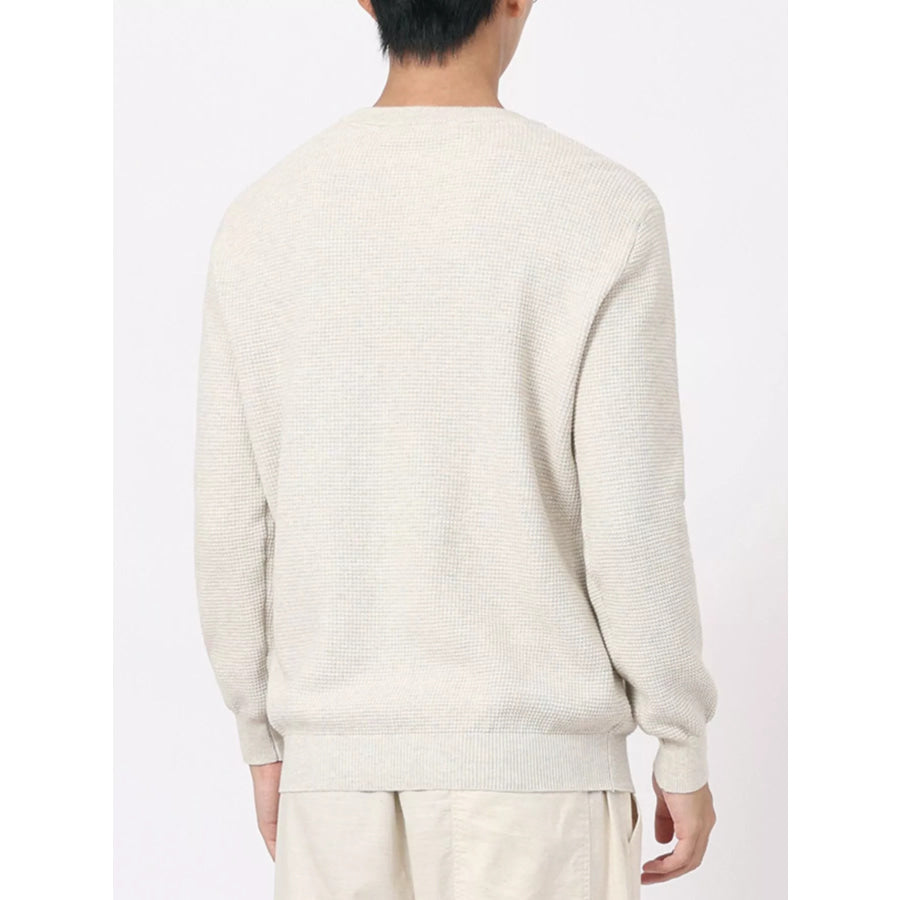 Men’s Plus Size Button Detail Waffle Knit Top Apparel and Accessories