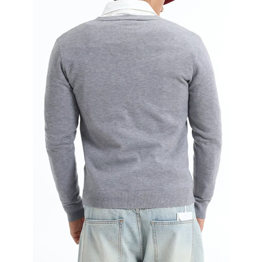 Men’s Plus Size Button-Down Knit Cardigan Apparel and Accessories