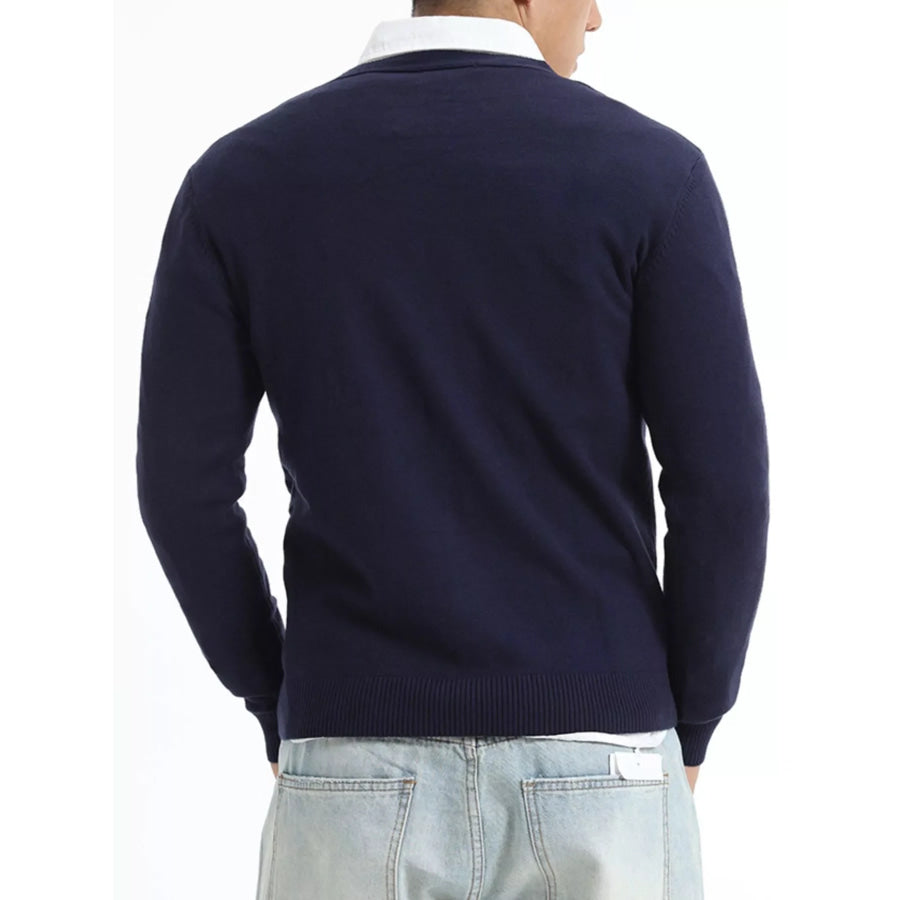 Men’s Plus Size Button-Down Knit Cardigan Apparel and Accessories