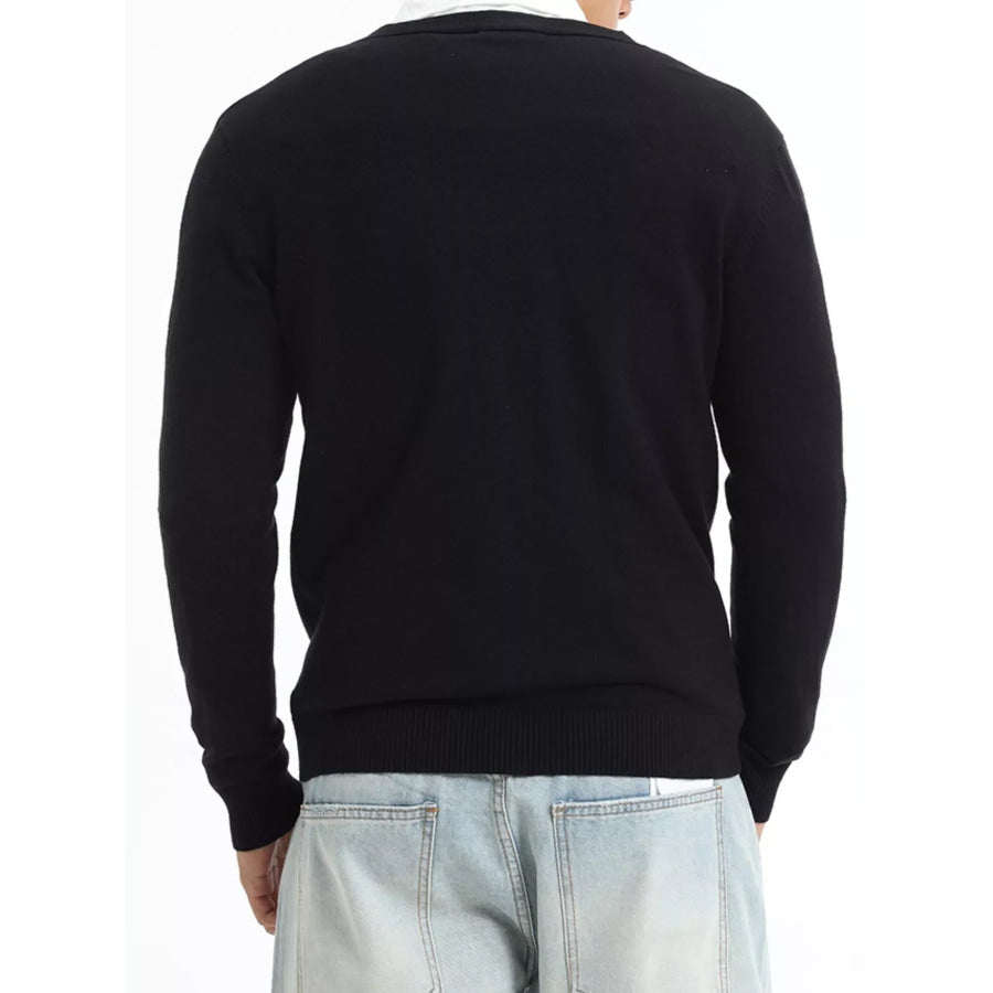 Men’s Plus Size Button-Down Knit Cardigan Apparel and Accessories