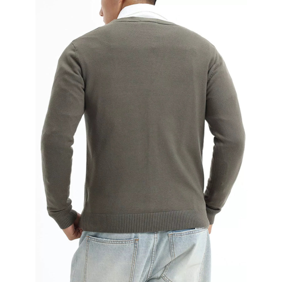 Men’s Plus Size Button-Down Knit Cardigan Apparel and Accessories