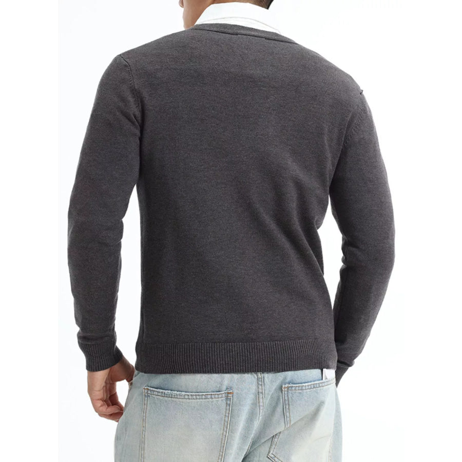 Men’s Plus Size Button-Down Knit Cardigan Apparel and Accessories