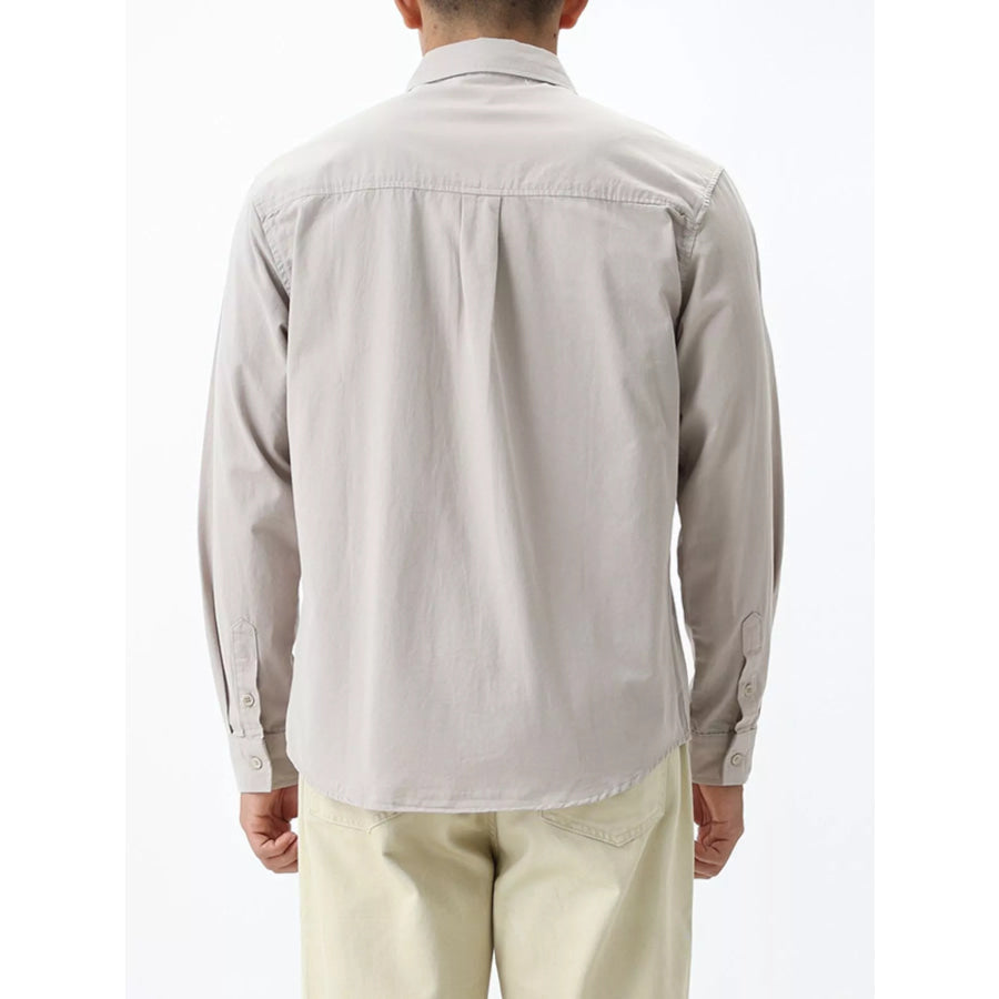 Men’s Plus Size Button Down Long Sleeve Shirt Apparel and Accessories