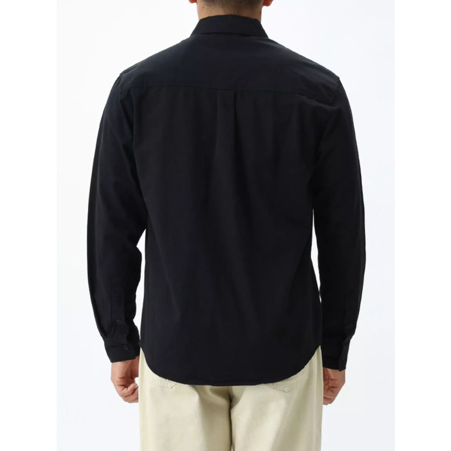 Men’s Plus Size Button Down Long Sleeve Shirt Apparel and Accessories