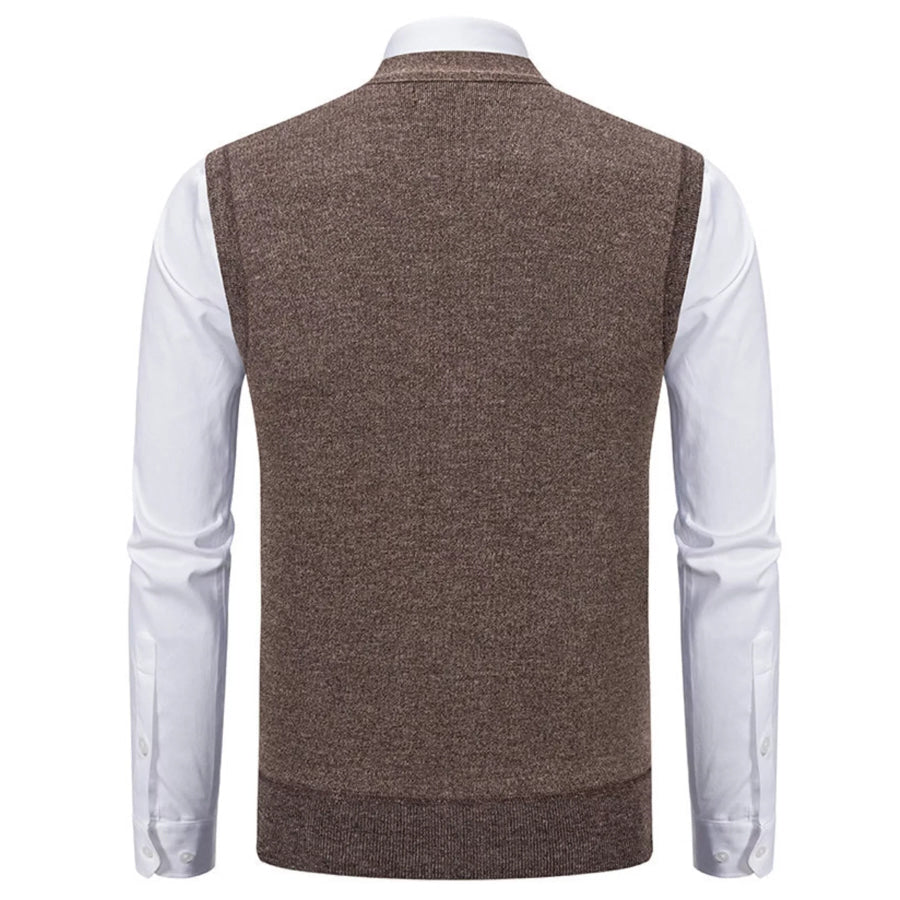Men’s Plus Size Button-Down Sweater Vest Apparel and Accessories