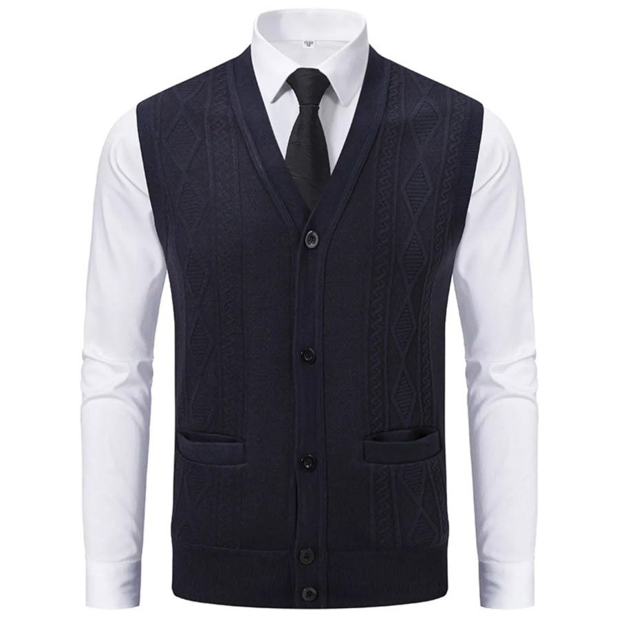 Men’s Plus Size Button-Down Sweater Vest Apparel and Accessories