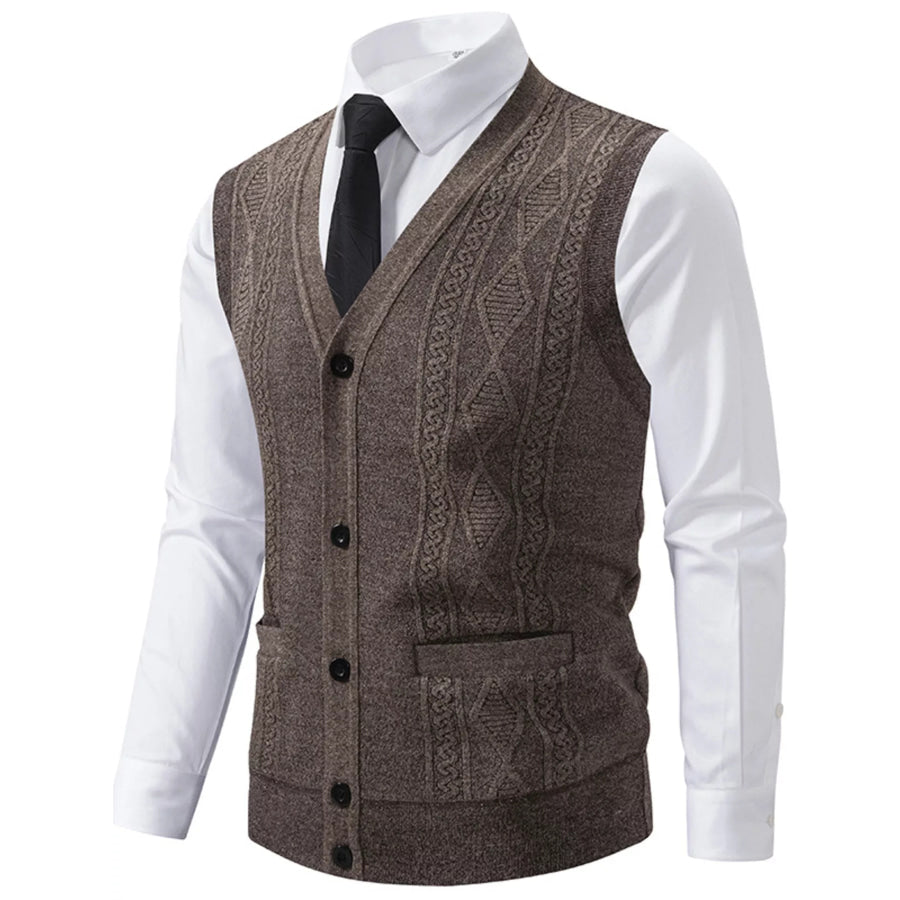 Men’s Plus Size Button-Down Sweater Vest Apparel and Accessories