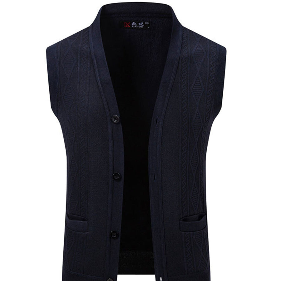 Men’s Plus Size Button-Down Sweater Vest Apparel and Accessories