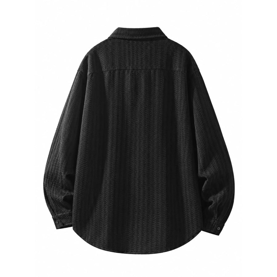 Men’s Plus Size Button Up Long Sleeve Shacket Apparel and Accessories