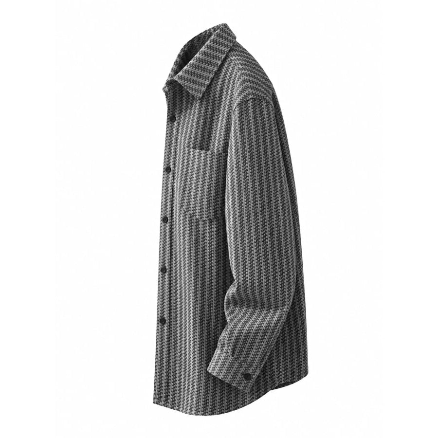 Men’s Plus Size Button Up Long Sleeve Shacket Apparel and Accessories