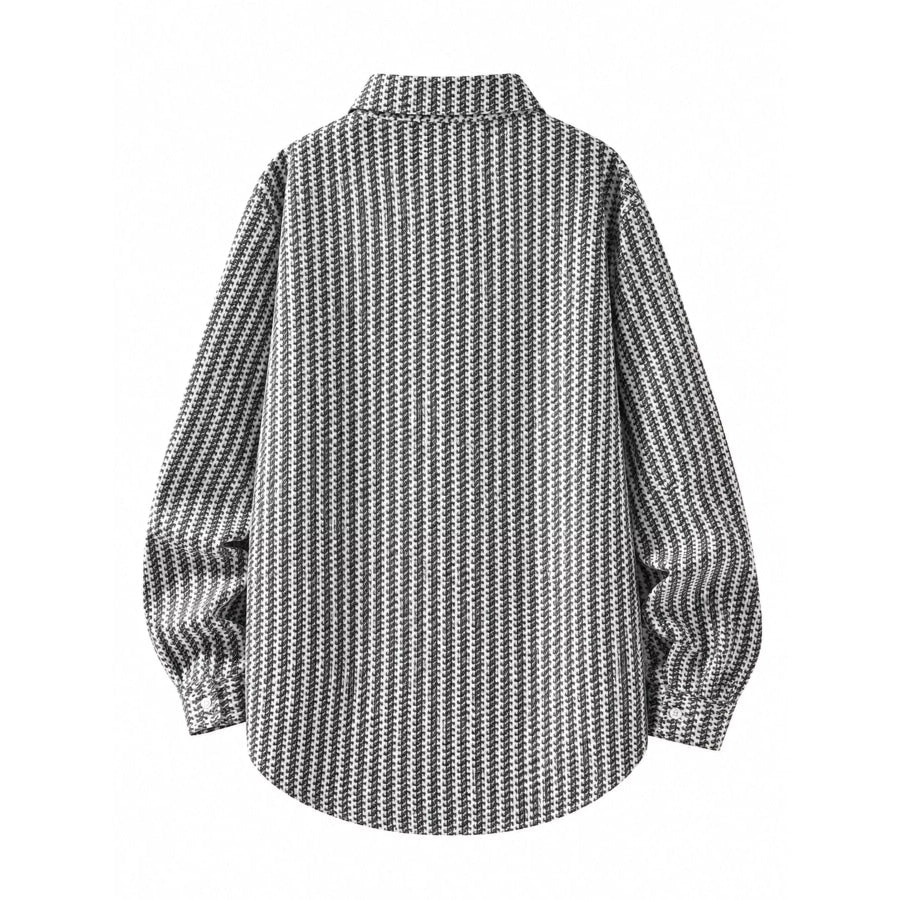 Men’s Plus Size Button Up Long Sleeve Shacket Apparel and Accessories