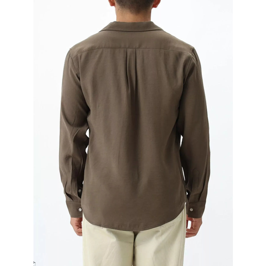 Men’s Plus Size Button Up Long Sleeve Shirt Apparel and Accessories