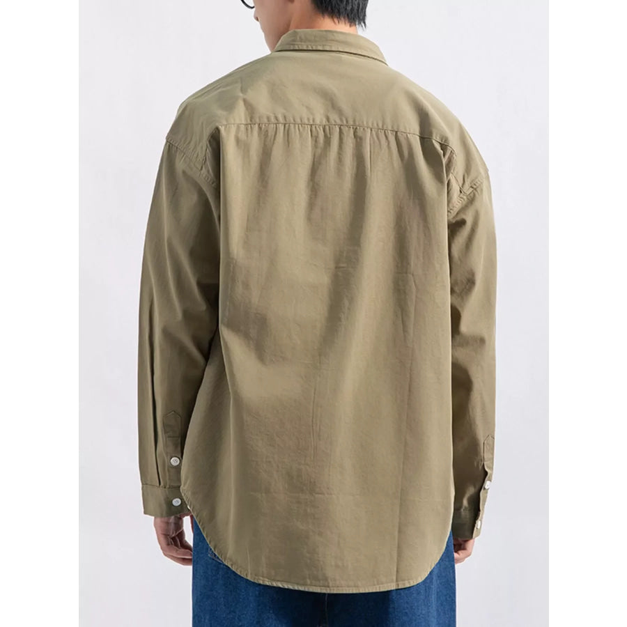 Men’s Plus Size Button Up Long Sleeve Shirt Apparel and Accessories