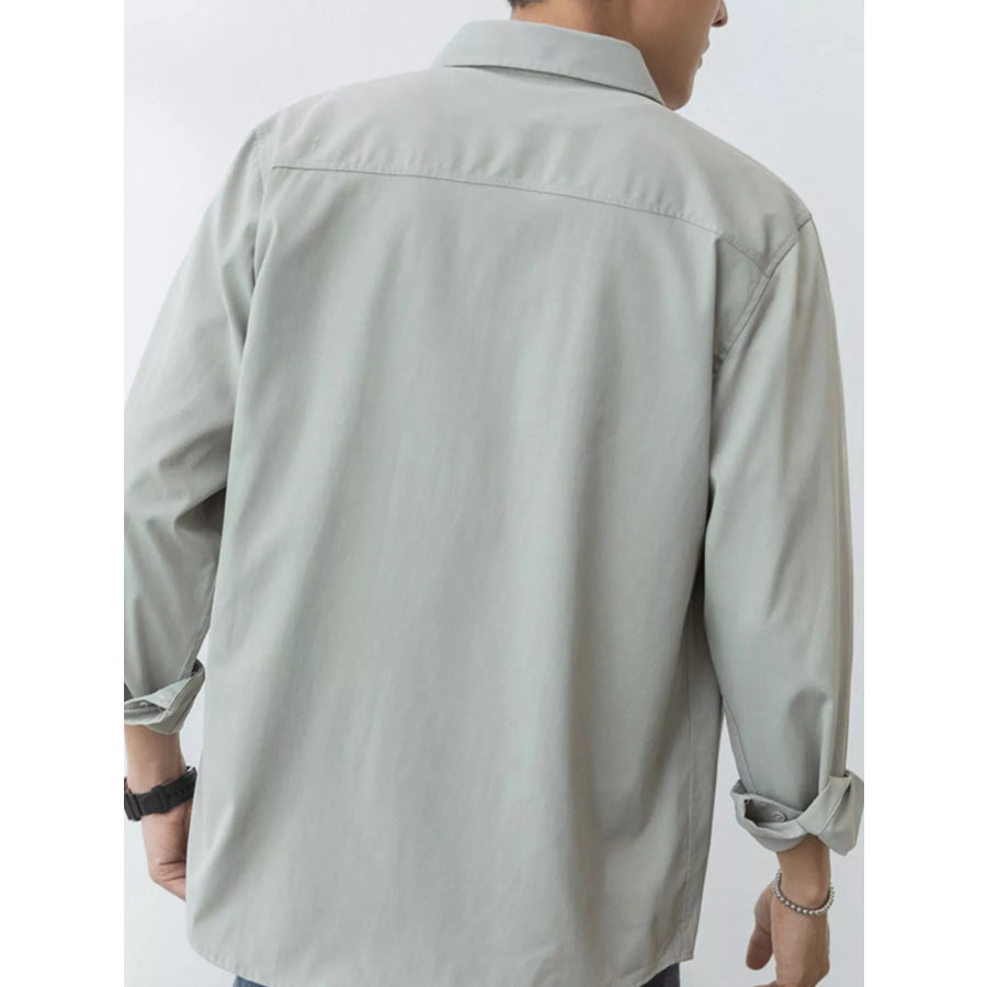 Men’s Plus Size Button Up Long-Sleeve Shirt Apparel and Accessories