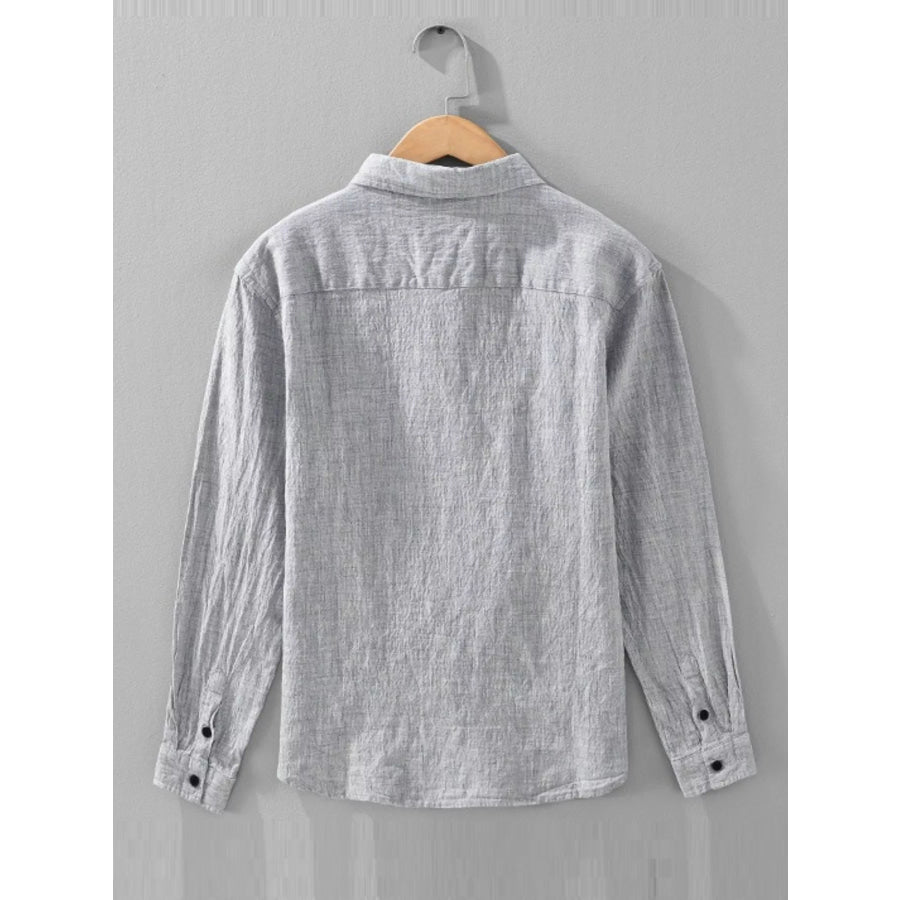 Men’s Plus Size Button Up Long Sleeve Shirt Apparel and Accessories