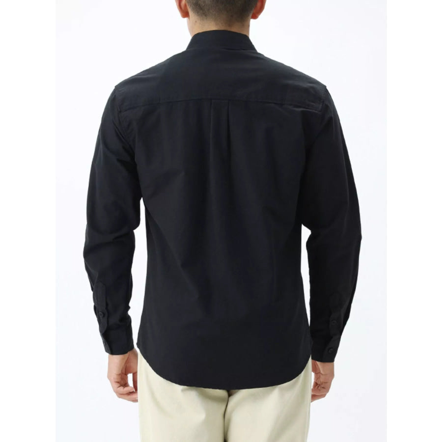 Men’s Plus Size Button Up Long Sleeve Shirt Apparel and Accessories