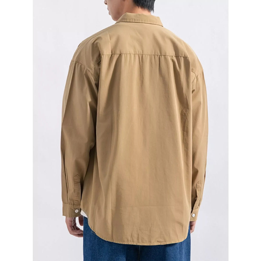 Men’s Plus Size Button Up Long Sleeve Shirt Apparel and Accessories