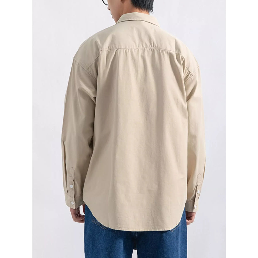 Men’s Plus Size Button Up Long Sleeve Shirt Apparel and Accessories