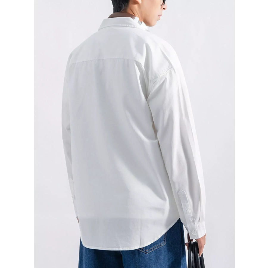 Men’s Plus Size Button Up Long Sleeve Shirt Apparel and Accessories