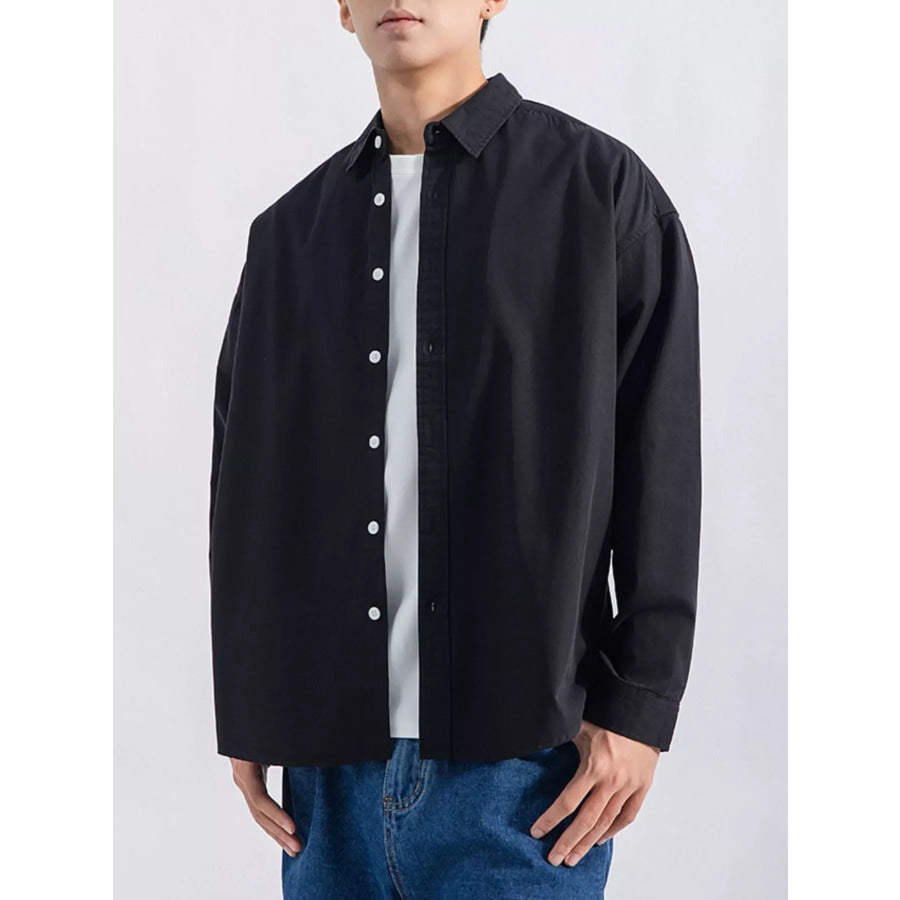 Men’s Plus Size Button Up Long Sleeve Shirt Apparel and Accessories