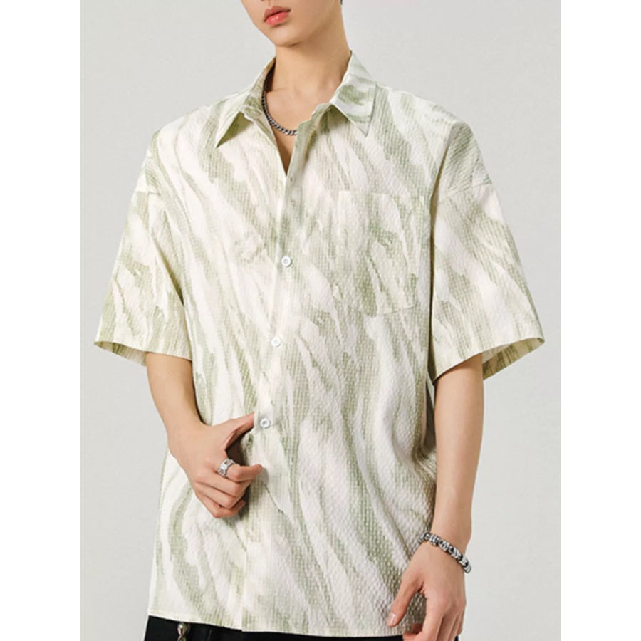 Men’s Plus Size Button Up Short Sleeve Shirt Apparel and Accessories