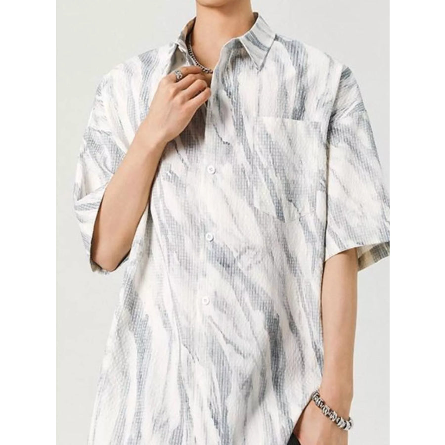 Men’s Plus Size Button Up Short Sleeve Shirt Apparel and Accessories