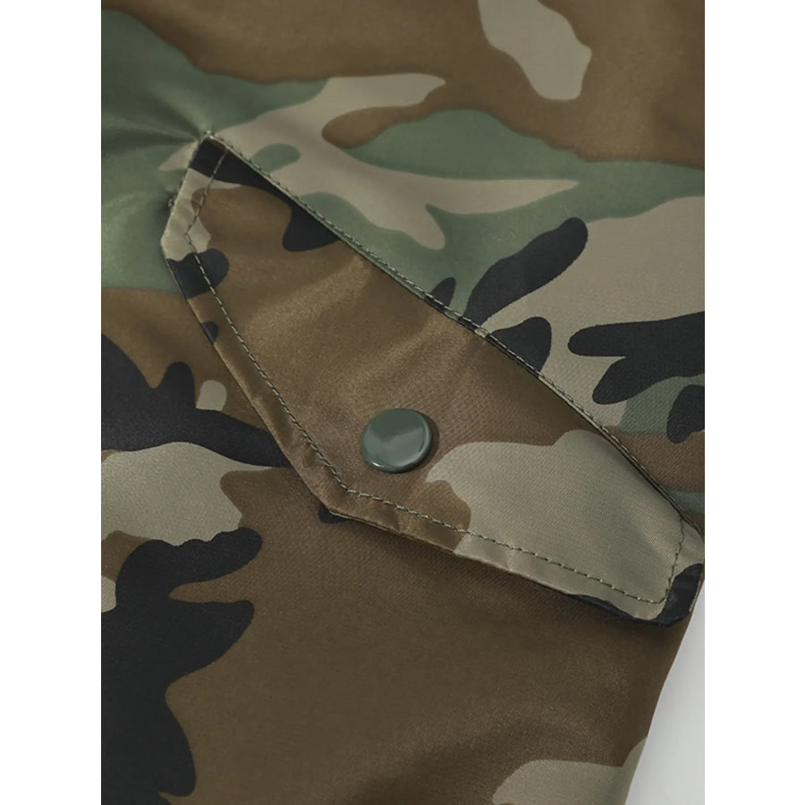 Men’s Plus Size Camouflage Zip Up Bomber Jacket Apparel and Accessories