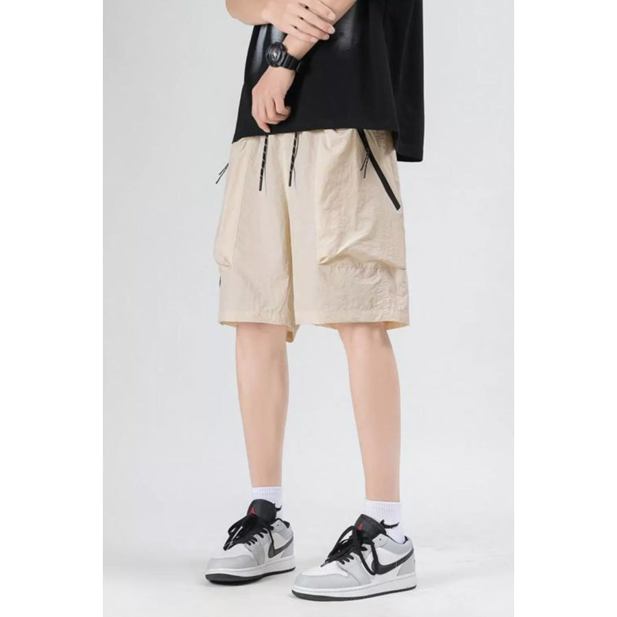Men’s Plus Size Cargo Pocket Relaxed Fit Shorts Apricot / M Apparel and Accessories