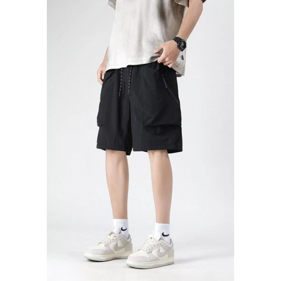 Men’s Plus Size Cargo Pocket Relaxed Fit Shorts Black / M Apparel and Accessories