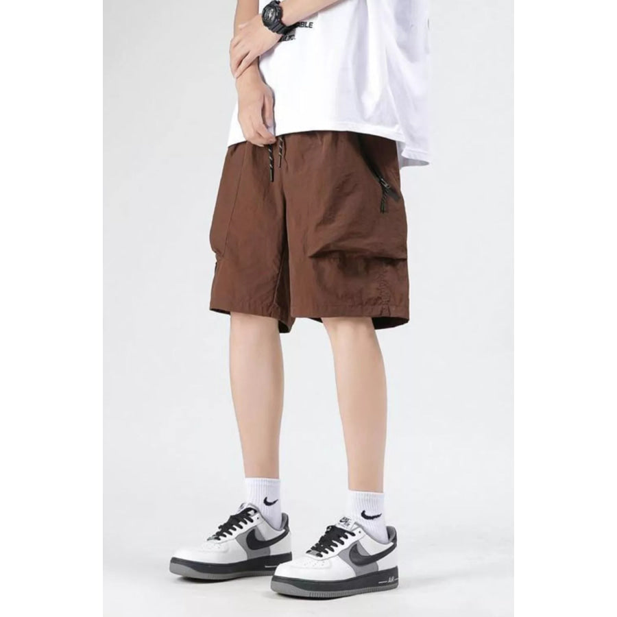 Men’s Plus Size Cargo Pocket Relaxed Fit Shorts Brown / M Apparel and Accessories