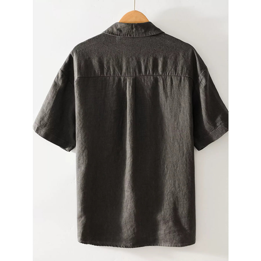 Men’s Plus Size Casual Button Down Short Sleeve Shirt Apparel and Accessories