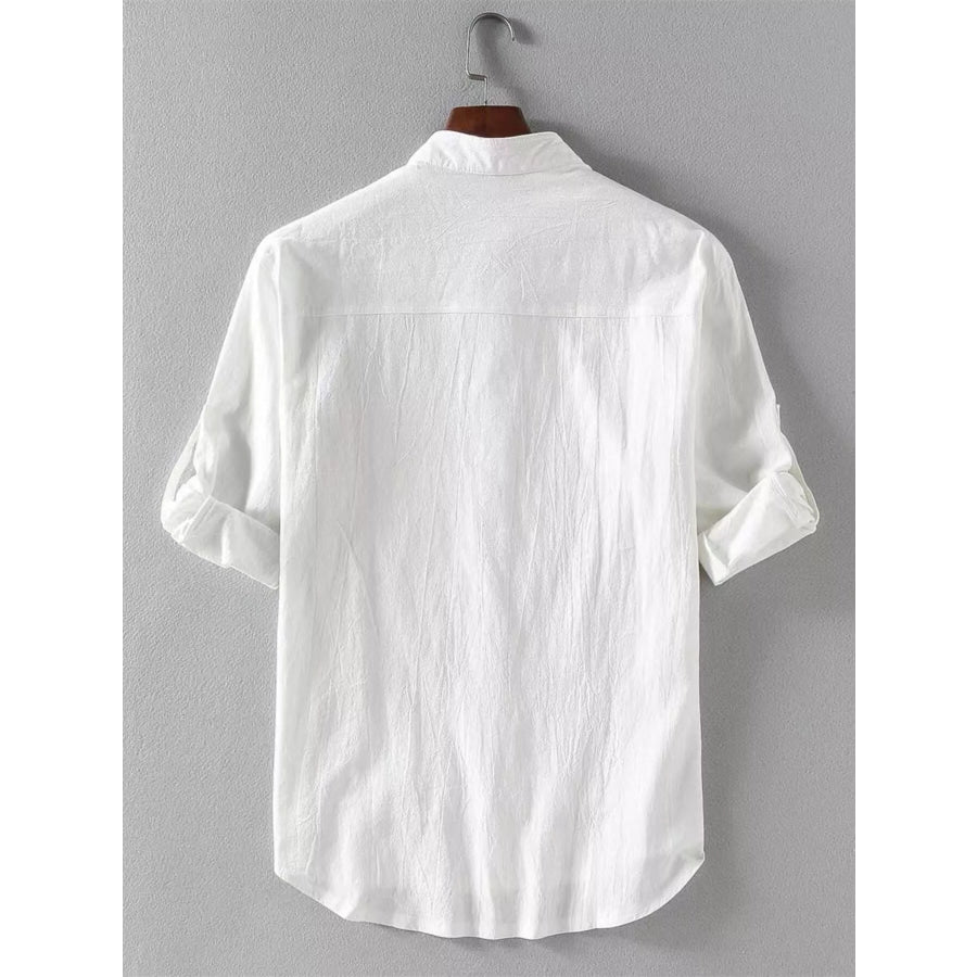 Men’s Plus Size Casual Button Up Long Sleeve Shirt Apparel and Accessories