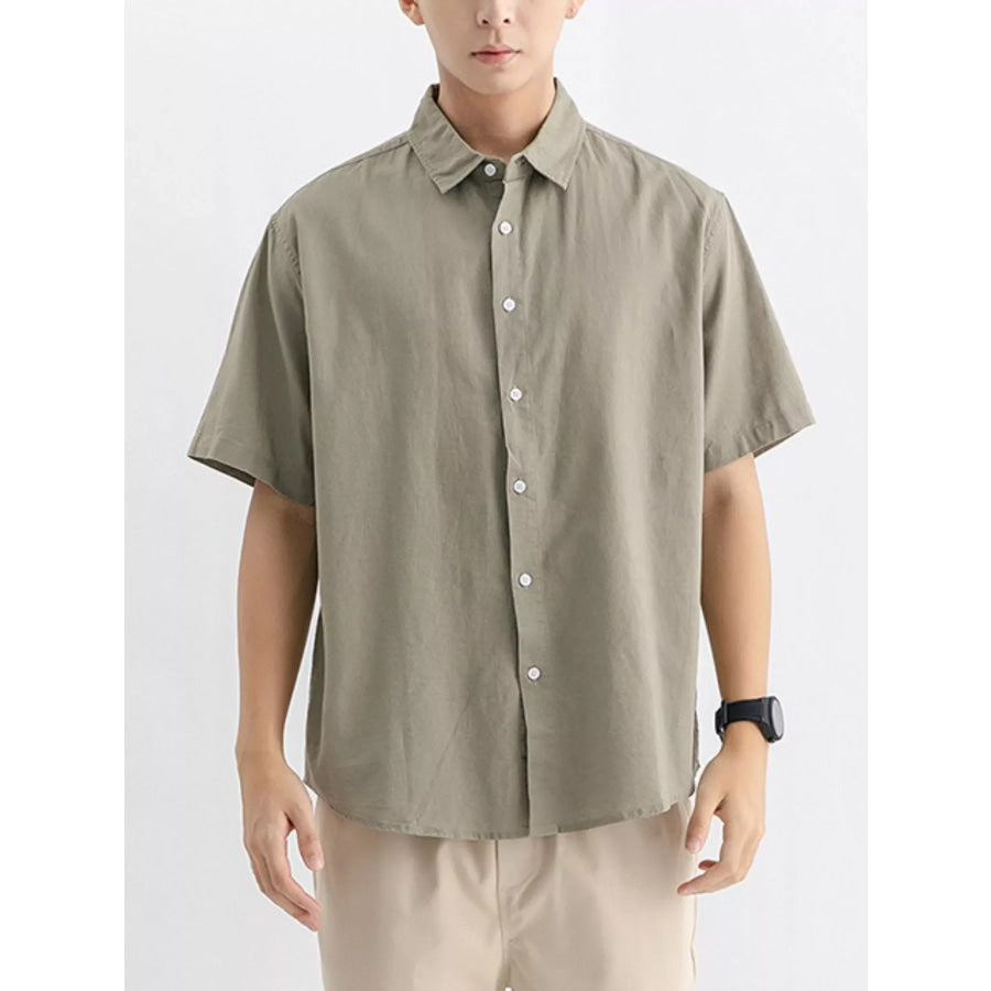 Men’s Plus Size Casual Button Up Shirt Apparel and Accessories