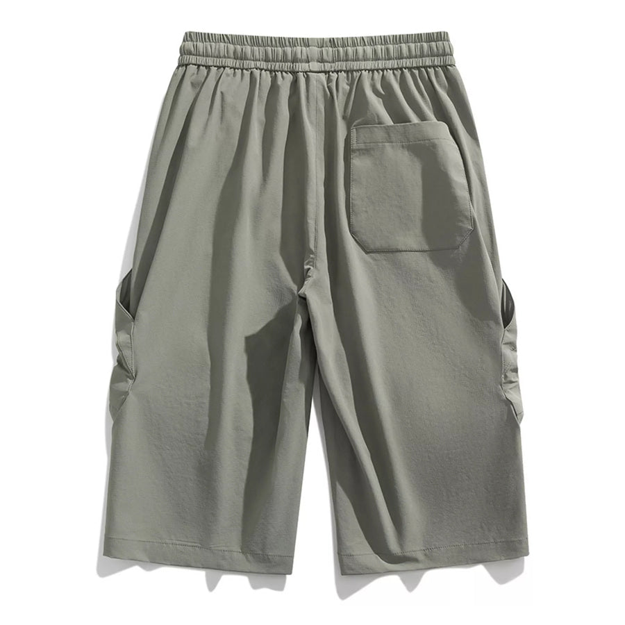 Men’s Plus Size Casual Cargo Capris with Drawstring Waist Apparel and Accessories