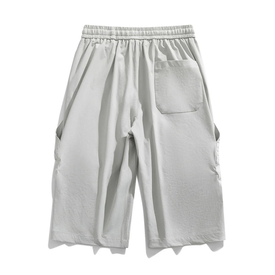 Men’s Plus Size Casual Cargo Capris with Drawstring Waist Apparel and Accessories