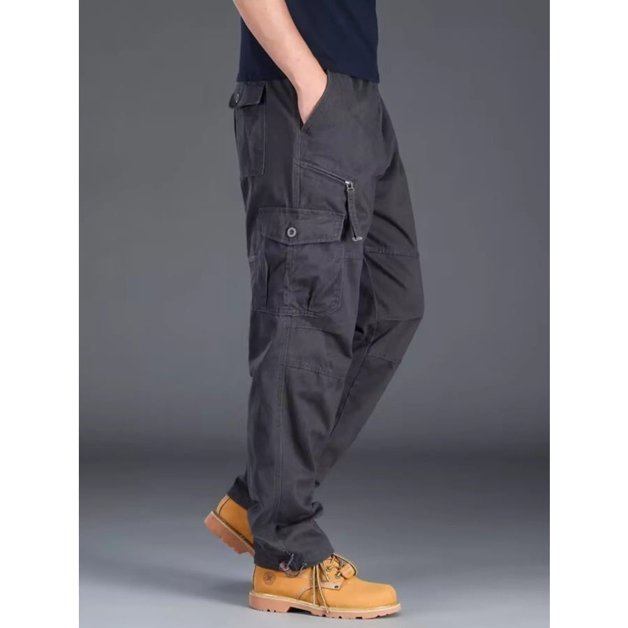 Men’s Plus Size Casual Cargo Pants Gray / M Apparel and Accessories