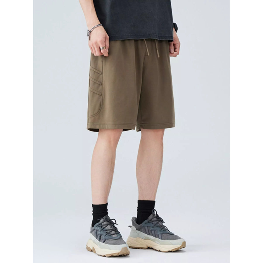 Men’s Plus Size Casual Cargo Shorts with Drawstring Khaki / M Apparel and Accessories