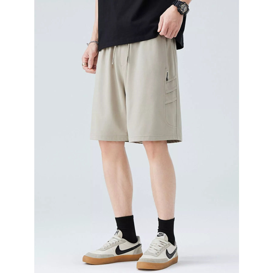 Men’s Plus Size Casual Cargo Shorts with Drawstring Light Khaki / M Apparel and Accessories