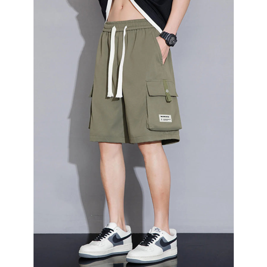 Men’s Plus Size Casual Cargo Shorts with Drawstring Sage / M Apparel and Accessories