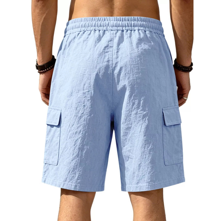 Men’s Plus Size Casual Cargo Shorts with Drawstring Waist Apparel and Accessories