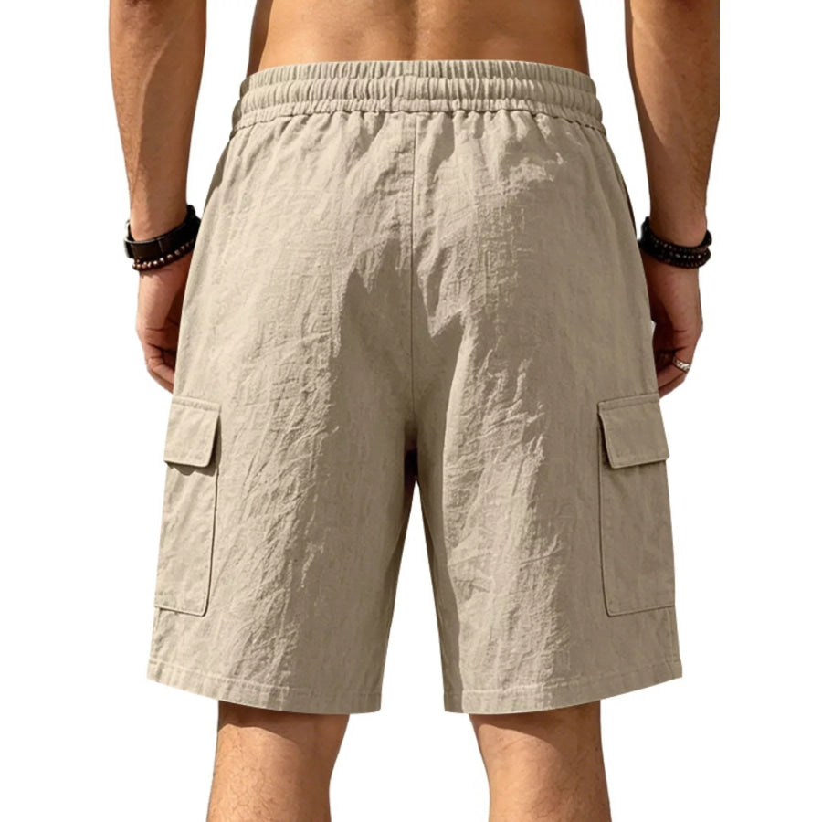 Men’s Plus Size Casual Cargo Shorts with Drawstring Waist Apparel and Accessories