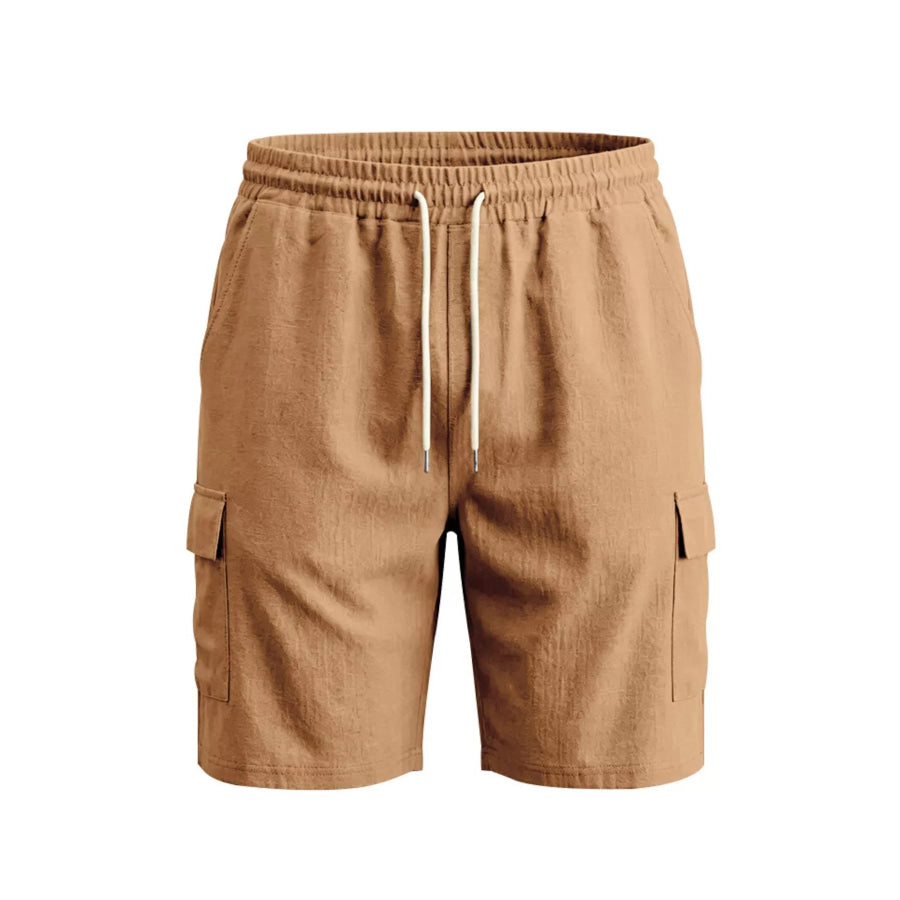 Men’s Plus Size Casual Cargo Shorts with Drawstring Waist Apparel and Accessories