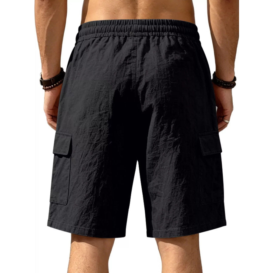 Men’s Plus Size Casual Cargo Shorts with Drawstring Waist Apparel and Accessories