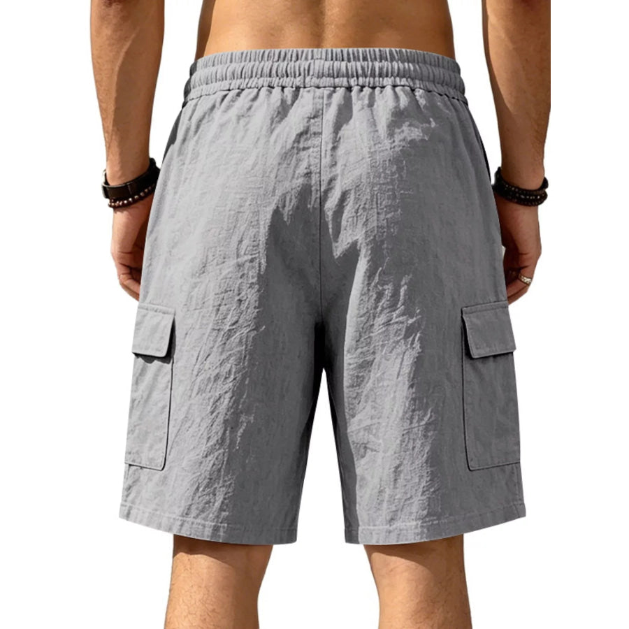 Men’s Plus Size Casual Cargo Shorts with Drawstring Waist Apparel and Accessories